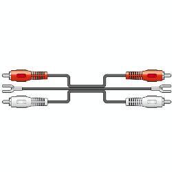 Electrovision 2 x Phono Plugs to 2 Phono Plugs + Ground Lead 1.2m