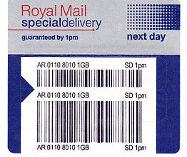 Royal Mail UK Special Delivery Guaranteed by 1pm